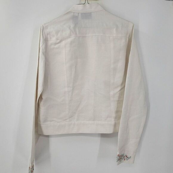 JH Collectibles Linen Blend Embroidered Western Button Down Top Womens Small S - Picture 7 of 7